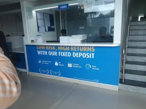 Branded service counter in a finance branch