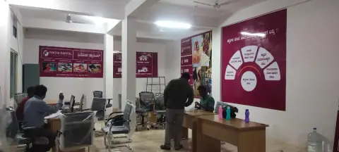 Showroom interior with branded wall panels
